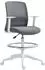 HomCom Ergonomischer Schreibtischstuhl mit Armlehne, Fußring, grau (921-769V00GY)