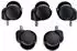 CLP Bürostuhl-Bodenrollen Kunststoff schwarz 11mm Stift, 5er Set