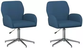 vidaXL Drehst&uuml;hle 2 Stk. Stoff, blau, 54x58x90cm (3428302)