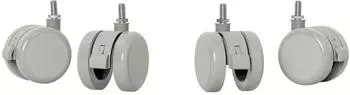 Leitz Ergo Schwerlast-Lenkrollen M8 mit Bremse, hellgrau, 4er-Set (53740085)