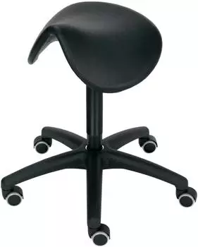 STIER Sattelhocker multibeweglich, PU-Sitz, 490-680mm, Fu&szlig;kreuz &Oslash;630 mit Rollen (907644)