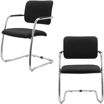 b&uuml;m&ouml; Freischwinger Konferenzstuhl mit Armlehne, stapelbar, 2er-Set (BU-SBP2-D)