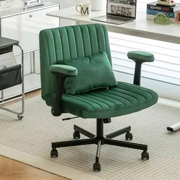 Stilvora B&uuml;rostuhl h&ouml;henverstellbar, klappbare Armlehnen, Samt, gr&uuml;n (KABGNAG57CYPN9)