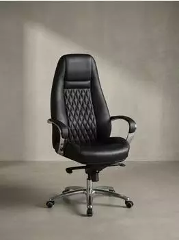 KADIMA DESIGN Madrid Chefsessel Echtleder, ergonomisch, schwarz