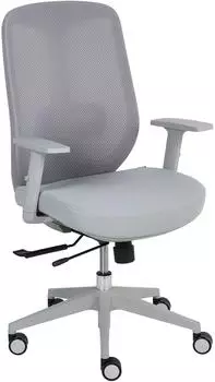 Beliani Zelar B&uuml;rostuhl Stoff/Mesh, grau, h&ouml;henverstellbar (817104)