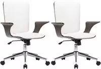 vidaXL Dreh B&uuml;rost&uuml;hle 2 stk. Kunstleder 69 x 61 x 104 cm