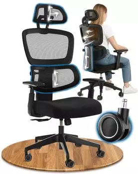 Deskspace Move ergonomischer B&uuml;rostuhl, schwarz, bis 150kg (move-black)