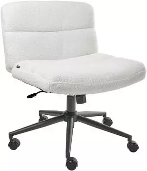 Beliani Catlin Schreibtischstuhl Boucl&eacute;, wei&szlig; (655964)