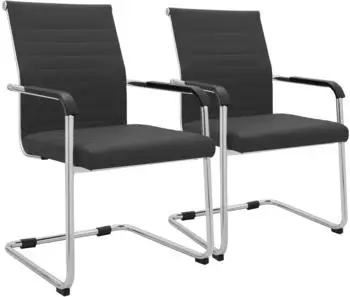 CLP Hakon Freischwinger 2er-Set, Lederoptik, mit Armlehnen