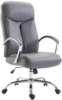CLP Arlen B&uuml;rostuhl Lederoptik, h&ouml;henverstellbar, grau