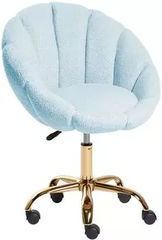 Beliani Annabelle Drehstuhl Boucl&eacute;, hellblau (823066)