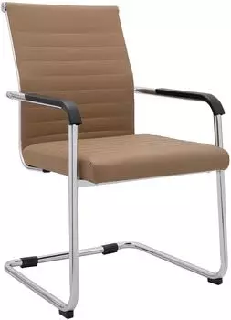 CLP Hakon Freischwinger Lederoptik mit Armlehnen, hellbraun