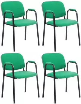 CLP Ken Pro Besucherst&uuml;hle 4er-Set, Stoff, gr&uuml;n (Ken Pro)