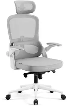 Diablo Chairs V-Light ergonomischer B&uuml;rostuhl, Stoff, grau-wei&szlig;