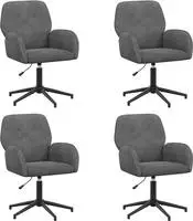 vidaXL B&uuml;rost&uuml;hle 4 stk. Samt 54 x 55 x 90 cm Dunkelgrau