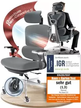 CLOUVOU ProSeat Ergonomischer B&uuml;rostuhl bis 150kg (ProSeat)