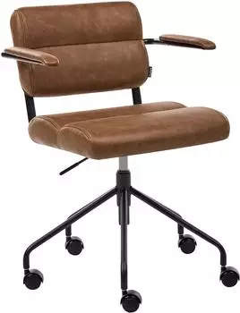 Beliani Candor B&uuml;rostuhl Kunstleder braun, h&ouml;henverstellbar, Armlehnen (Candor)