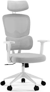SENSE7 Veno Ergonomischer B&uuml;rostuhl Netzr&uuml;cken, verstellbare Kopfst&uuml;tze wei&szlig; (14127755)