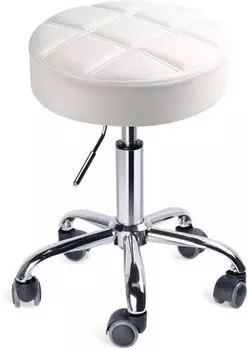 LuxusKollektion Drehhocker h&ouml;henverstellbar, wei&szlig;, &Oslash;35cm, bis 110kg