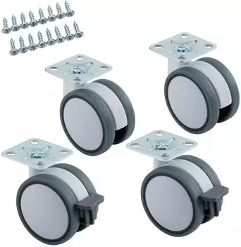 Sotech Hamm Möbelrolle Ø63mm, weiß/grau, 4er-Set (135344)