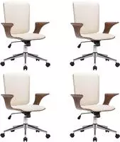 vidaXL Drehbare B&uuml;rost&uuml;hle mit Kopfst&uuml;tze 4 stk. Kunstleder
