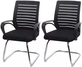 MCW Konferenzstuhl K51 Freischwinger, Textil, schwarz, 150kg (800000417434)