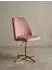 KADIMA DESIGN Drehstuhl Samt, rosa, höhenverstellbar, ohne Rollen