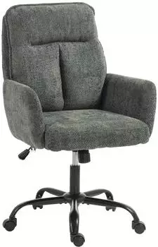 HomCom Bürostuhl höhenverstellbar, breite Sitzfläche, dunkelgrün (921-986V00DG)