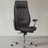 KADIMA DESIGN Bürostuhl X-XL Echtleder schwarz Synchronmechanik Kopfstütze 120kg