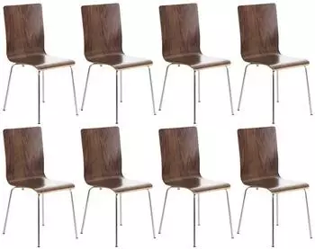 CLP Pepe Besucherstuhl 8er-Set, Holz, walnuss