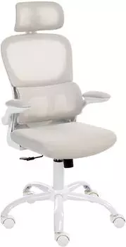 Beliani Solis Schreibtischstuhl Netzstoff, beige