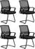 HomCom Freischwinger Besucherstuhl mit Armlehne, Kufenbasis, schwarz, 4er-Set (800001792027)