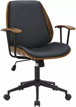 CLP B&uuml;rostuhl Arlondi Kunstleder, Bugholz Walnuss-Optik, h&ouml;henverstellbar