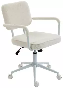HomCom B&uuml;rostuhl Sherpa-Fleece h&ouml;henverstellbar, cremewei&szlig; (800002084335)