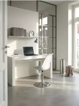 KADIMA DESIGN Korsika Drehstuhl Schalensitz h&ouml;henverstellbar, wei&szlig;/grau