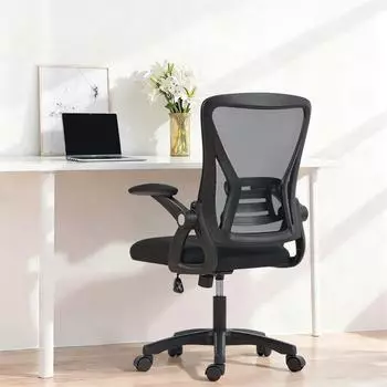 HomCom B&uuml;rostuhl ergonomisch, Netzr&uuml;ckenlehne, schwarz (800002084304)