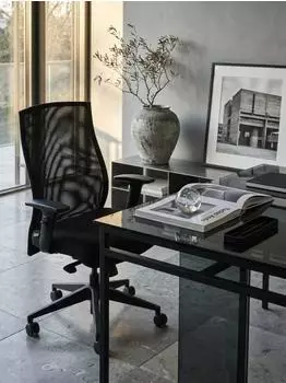 KADIMA DESIGN B&uuml;rostuhl Stoff, schwarz, mit Armlehne, 120kg (800001030922)