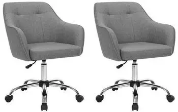Songmics B&uuml;rostuhl h&ouml;henverstellbar, dunkelgrau, 2er-Set