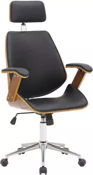 CLP Chicago Kunstleder B&uuml;rostuhl, walnuss/schwarz (320526)