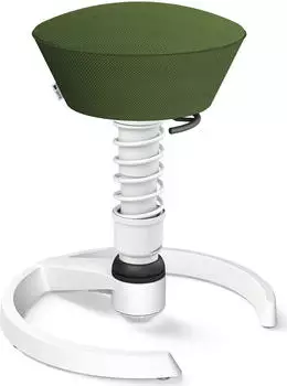 Aeris Swopper Air New Edition B&uuml;rohocker mit Gleitern, Feder Standard, Gestell Alu wei&szlig;, Bezug Mesh-Gewebe gr&uuml;n (101-STWH-WH-RN05)