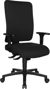 Topstar Open X (P) B&uuml;rostuhl inkl. Armlehnen, Fu&szlig;kreuz Kunststoff schwarz, Bezug Stoff schwarz (OX400P T20)