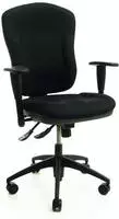 Topstar Wellpoint 30 SY B&uuml;rostuhl, Stoff schwarz, mit Armlehnen, 8060K BC0