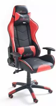 mcRacing Gaming Stuhl Kunstleder schwarz/rot