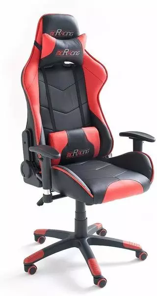 mcRacing Gaming Stuhl Kunstleder schwarz/rot