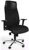 Topstar High Sit Up Bürostuhl, Stoff / Echt Leder schwarz, mit Armlehnen, SU39T BG0