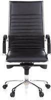 B&uuml;rostuhl / Chefsessel Parma 20 Leder Schwarz Chrom Hjh Office