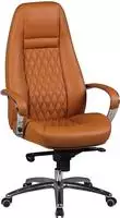AMSTYLE Chefsessel, SPM1.299 Leder braun, Gestell silber caramel
