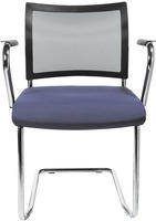 Topstar NV49AG26, Topstar Besucherstuhl Visit 20 Net, blau/schwarz / chrom, mit