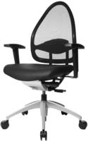 Topstar B&uuml;rostuhl Open Base 10, J470T A80, schwarz, Echt Leder / Netz, belastbar bis