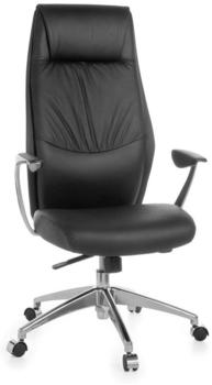 FineBuy Chefsessel Echtleder schwarz (36186)